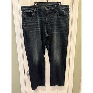 Lucky Brand 363 Vintage Straight 40x30 Stretch Dark Wash Denim Blue Jeans Zip